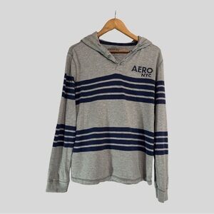 Aeropostale Long Sleeve Lightweight Hooded Cotton T-Shirt Men’s M